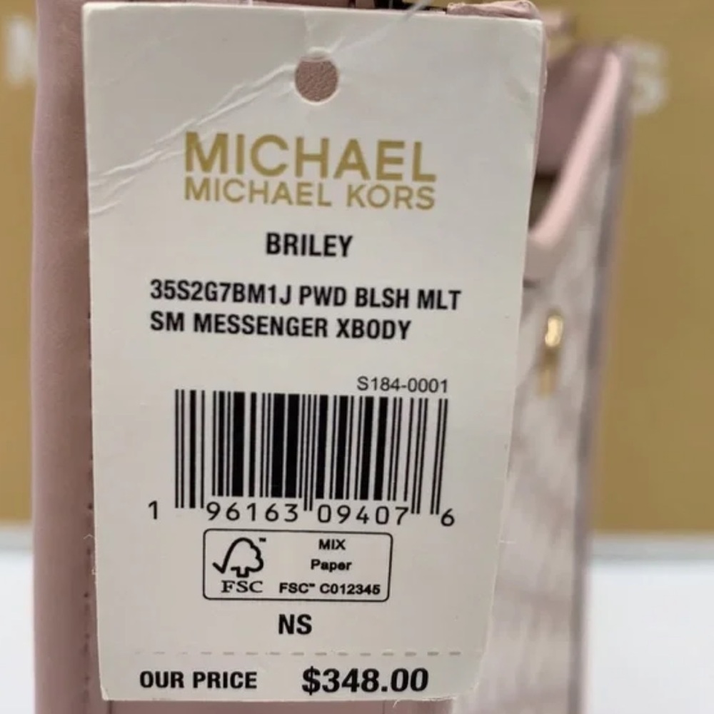 MICHAEL KORS Briley Small Logo Messenger Bag POWDER BLUSH MULTI COLOR - Picture 14 of 14